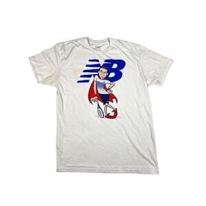 Vintage New Balance T-shirt in White Blue and Red